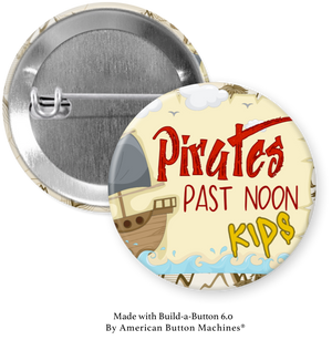 PIRATES PAST NOON Logo Metal Pinback Button PIRATES PAST NOON Logo Metal Pinback Button