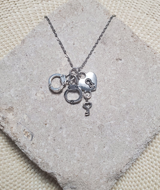 CHICAGO Heart and Handcuffs Necklace