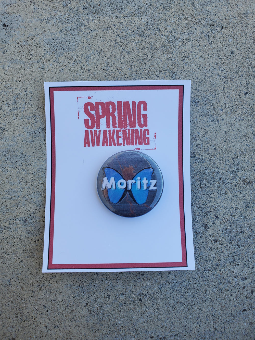 SPRING AWAKENING "Moritz" Metal Pinback Button