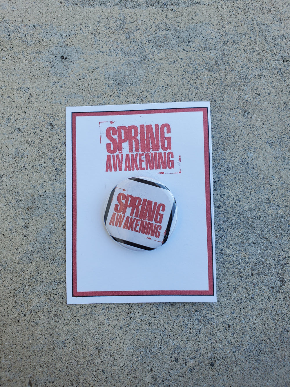 SPRING AWAKENING "Show White" Metal Pinback Button