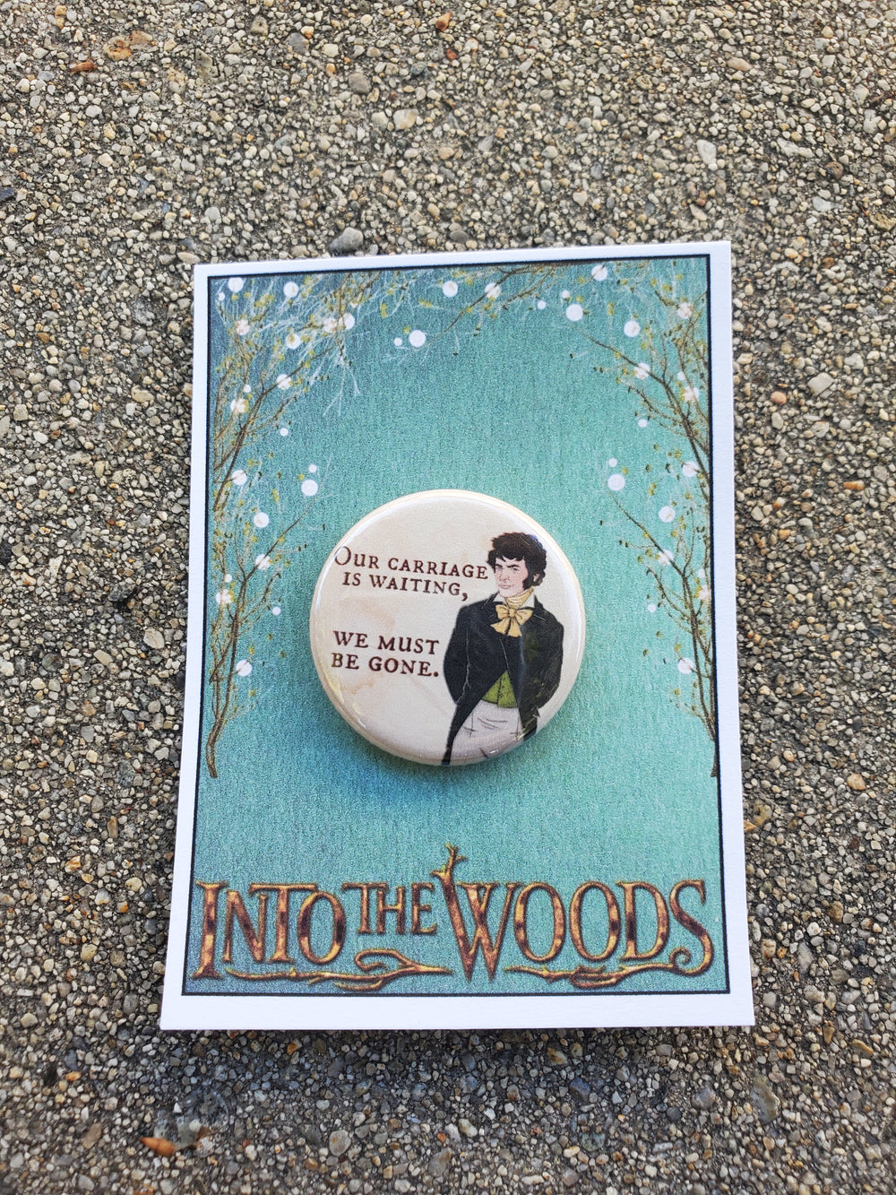 INTO THE WOODS "Cinderella's Father" Metal Pinback Button