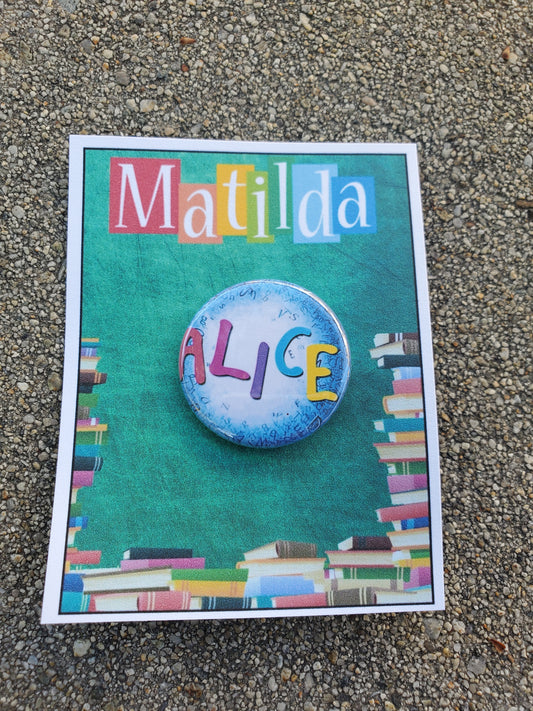 MATILDA "Alice" Metal Pinback Button
