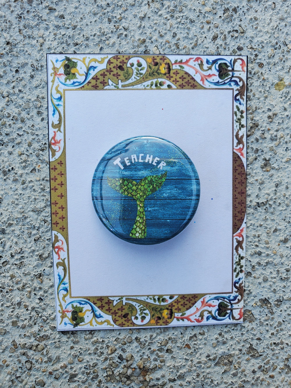 PETER AND STARCATCHER "Teacher" Metal Pinback Button