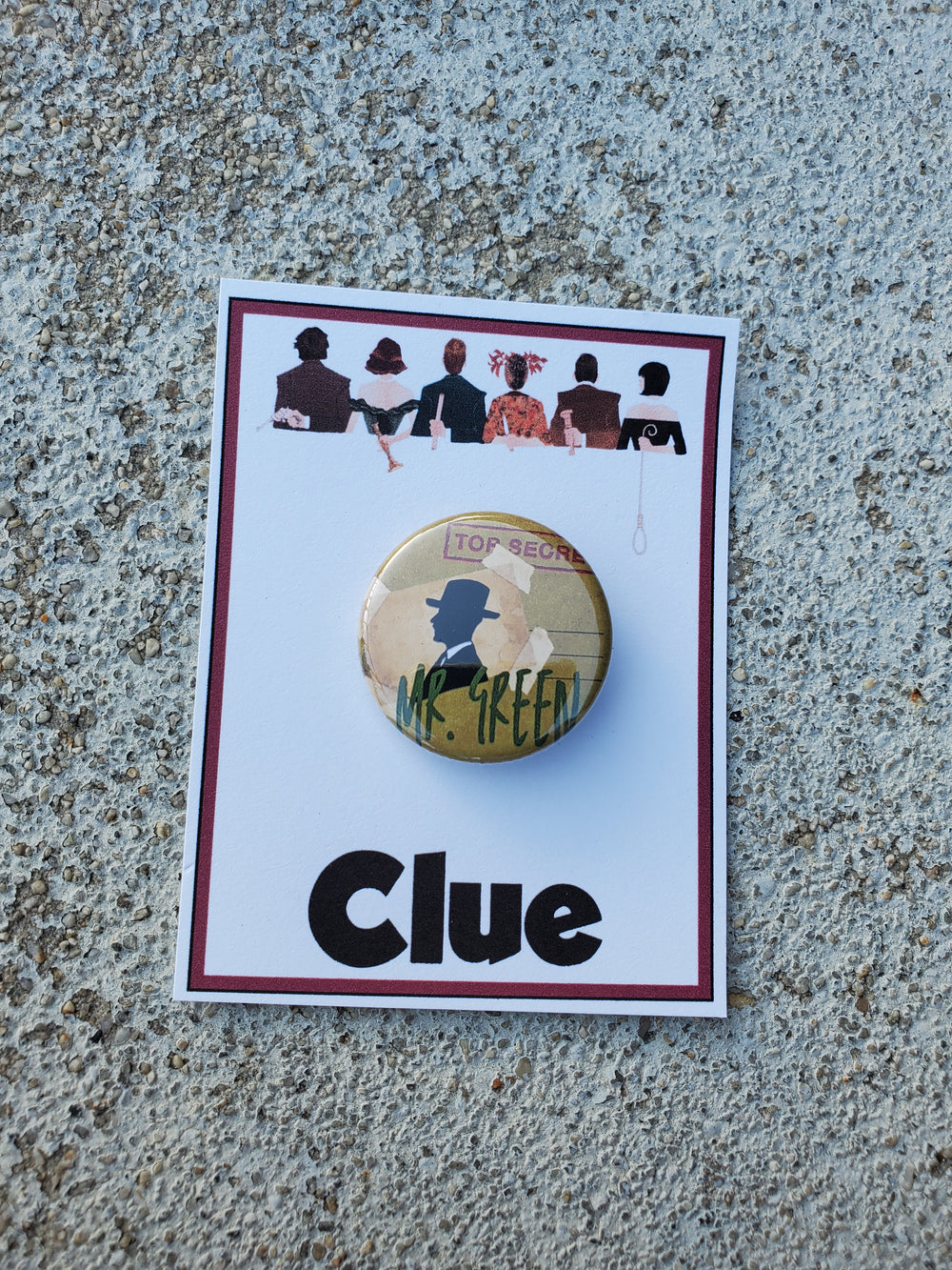 CLUE "Mr. Green"  Metal Pinback Button