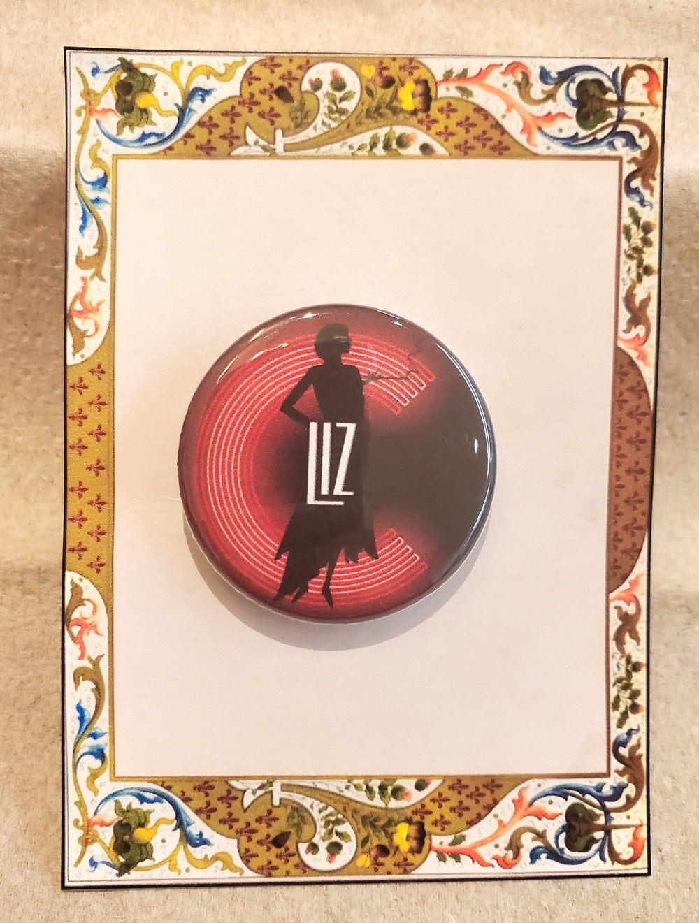 CHICAGO "Liz" Metal Pinback Button