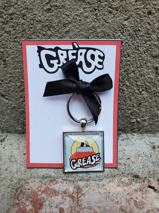 GREASE "Show" Glass Cabachon Keychain