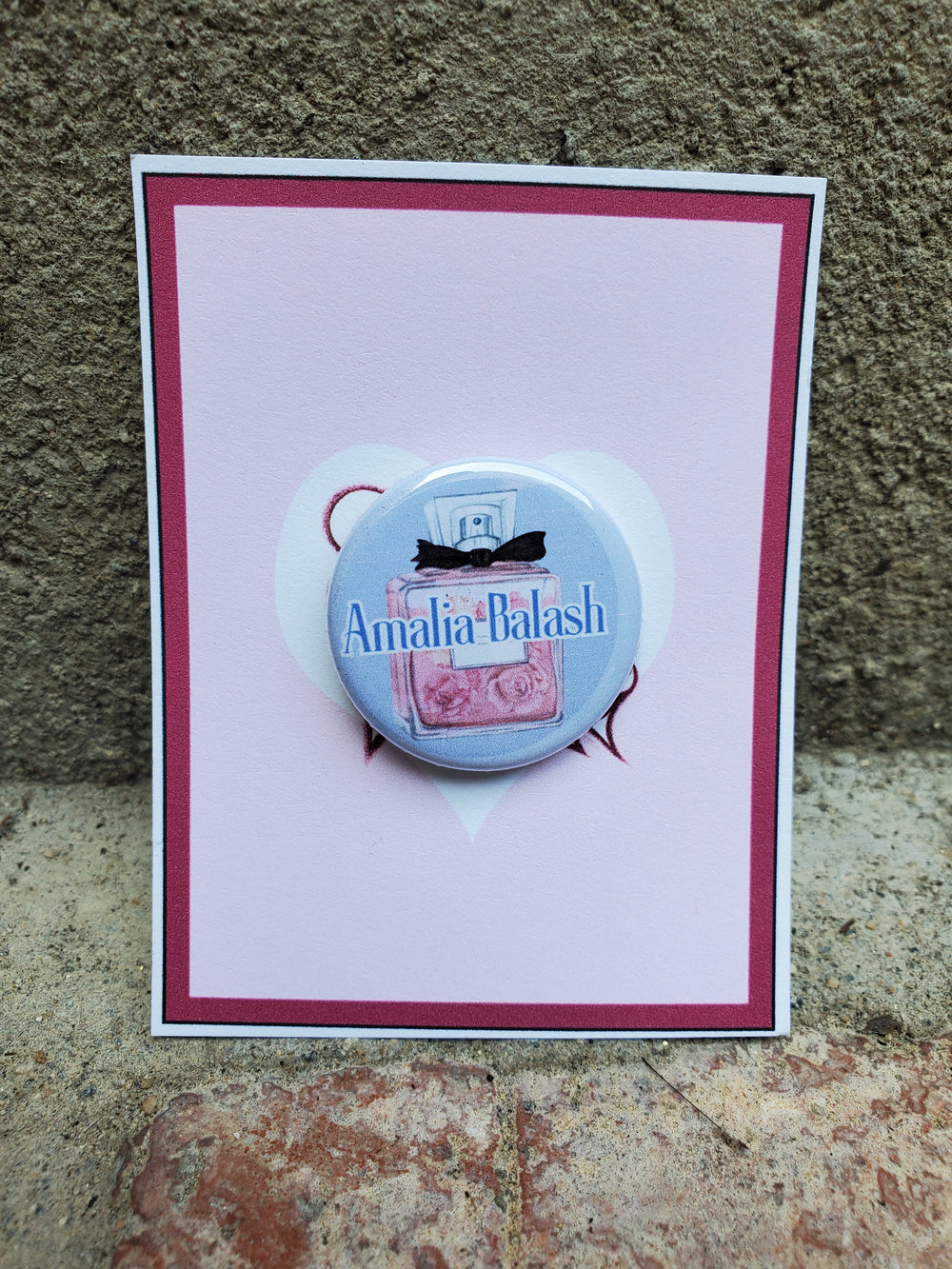 SIE LIEBT MICH "Amalia Balash" Metall Button Button