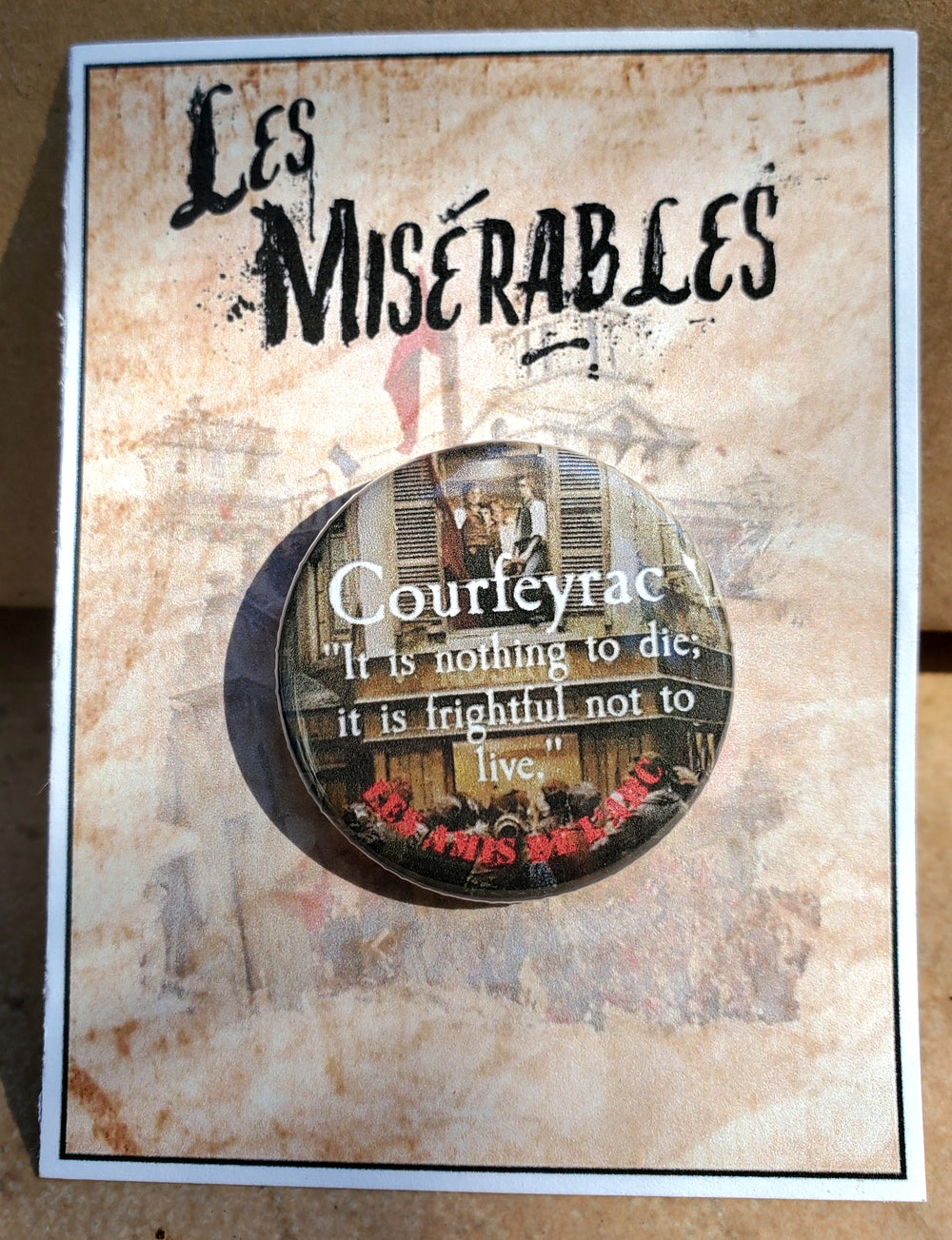 LES MISERABLES "Courfeyrac" Metall Button