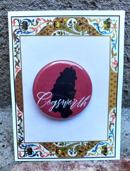 BEAUTY AND THE BEAST "Cogsworth" Metal Pinback Button