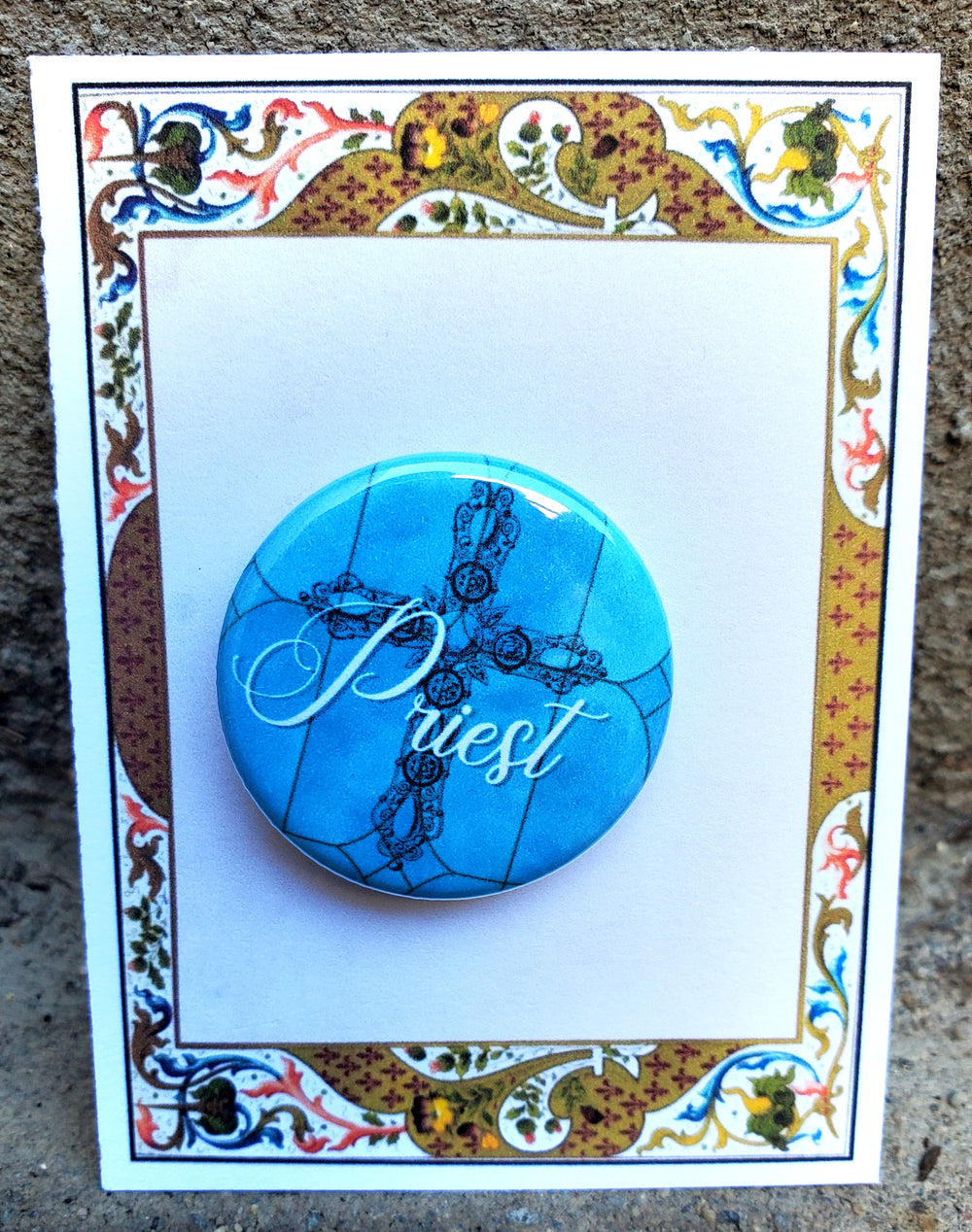 TWELFTH NIGHT "Priest" Metal Pinback Button