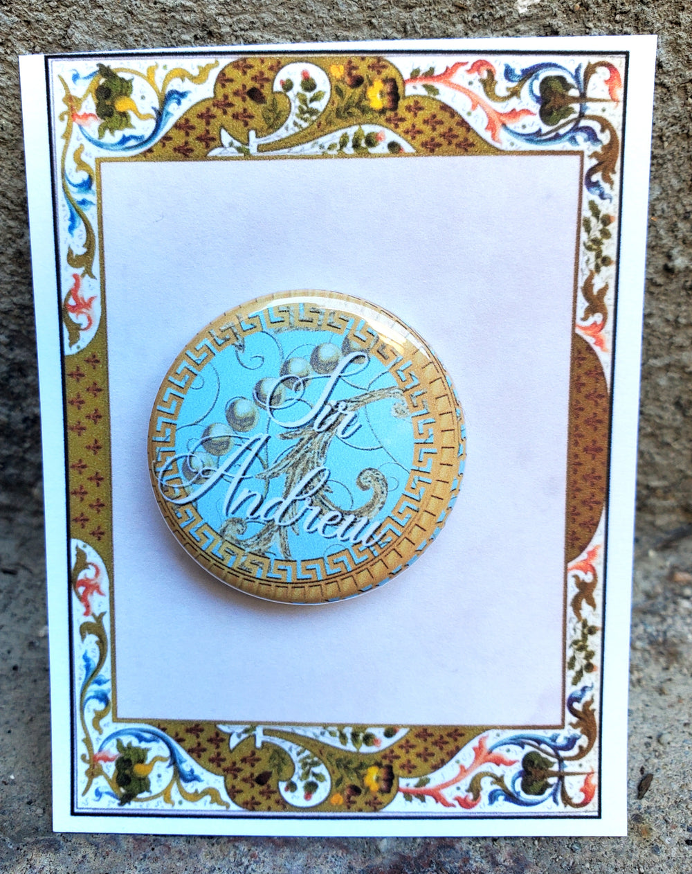 TWELFTH NIGHT "Sir Andrew" Metal Pinback Button