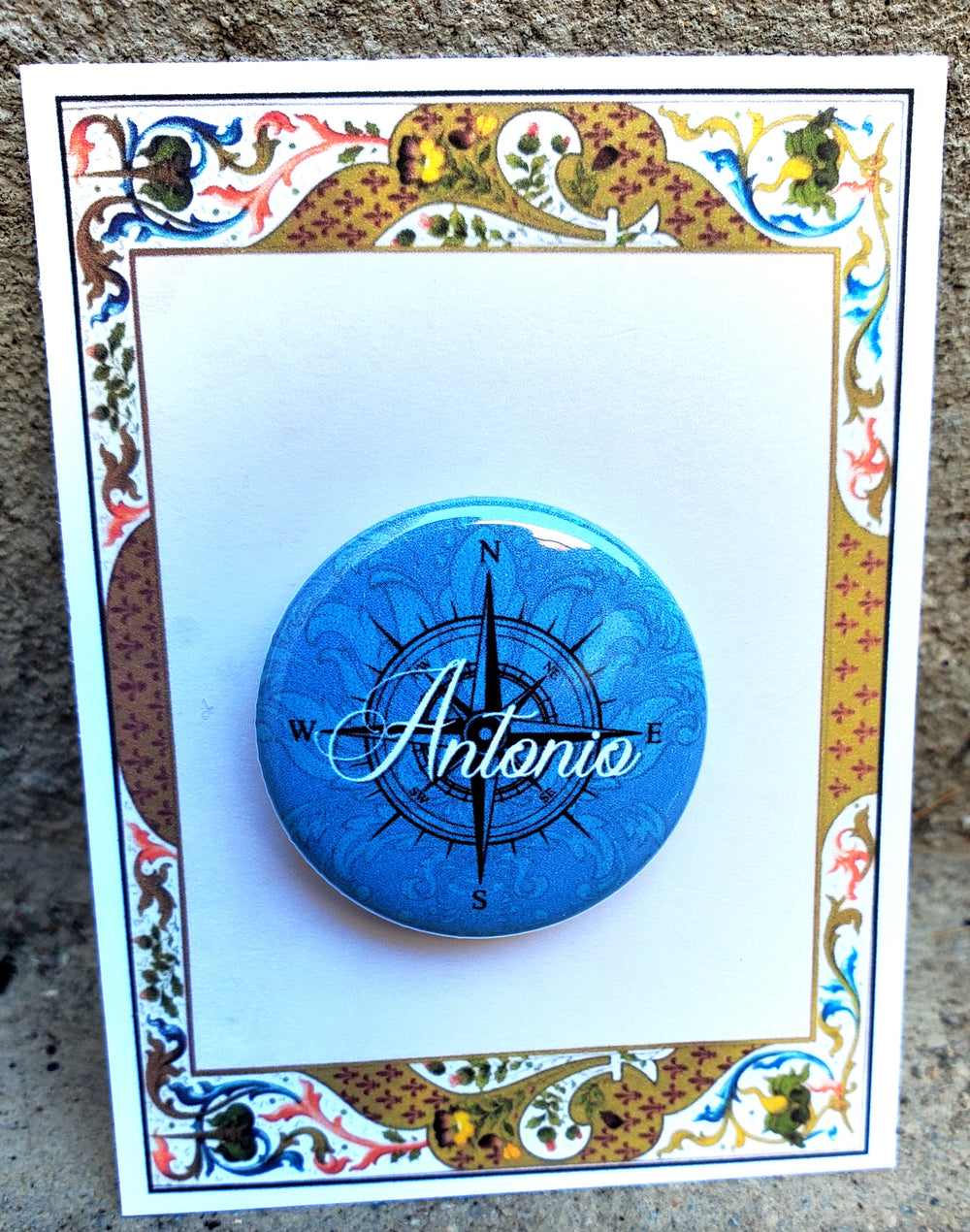 TWELFTH NIGHT "Antonio" Metal Pinback Button