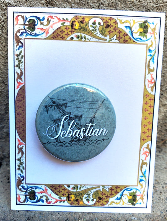 TWELFTH NIGHT "Sebastian" Metal Pinback Button