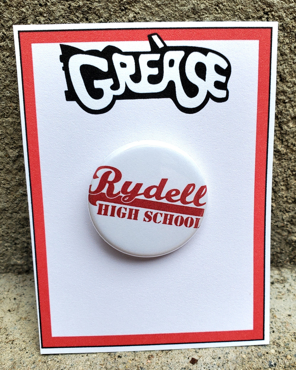 GREASE "Rydell High School" Metall Button Button