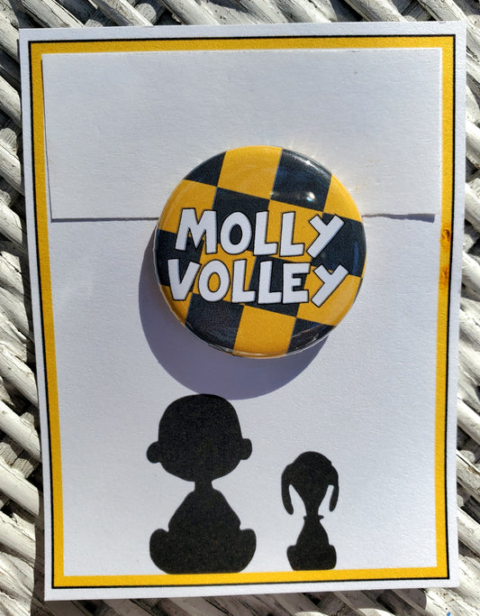 CHARLIE BROWN "Molly Volley" Metal Pinback Button