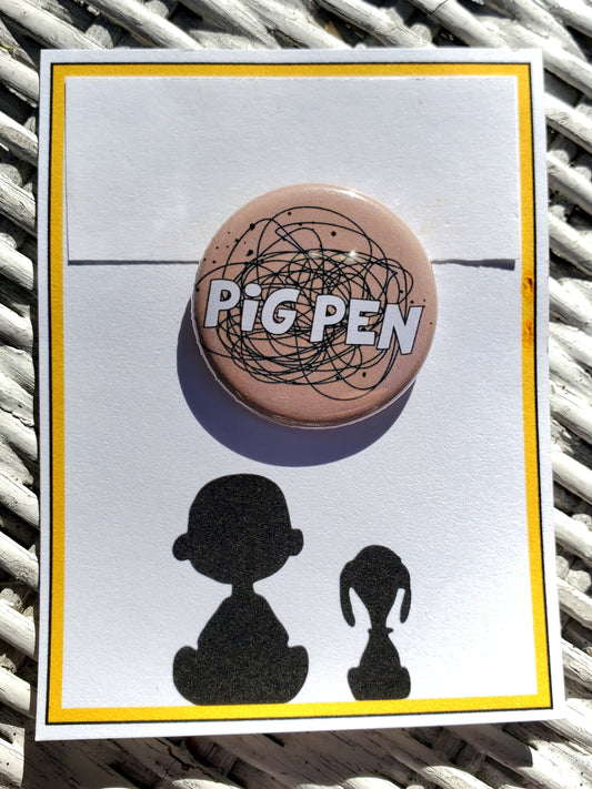 CHARLIE BROWN "Pig Pen" Metal Pinback Button
