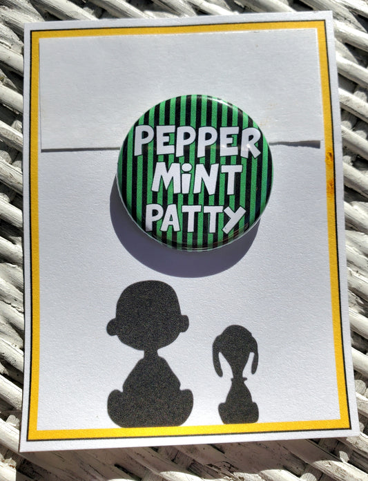 CHARLIE BROWN "Peppermint Patty" Metal Pinback Button