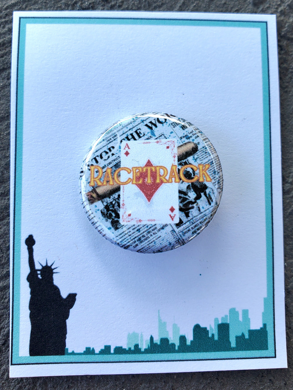 NEWSIES "Rennstrecke Higgins" Metall Button