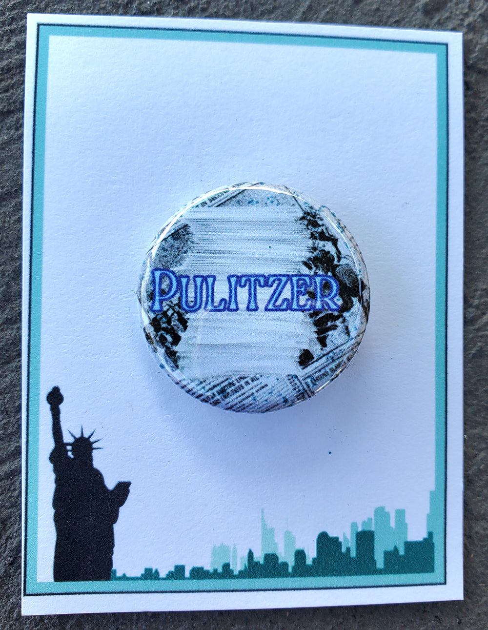 NEWSIES "Joseph Pulitzer" Metal Pinback Button