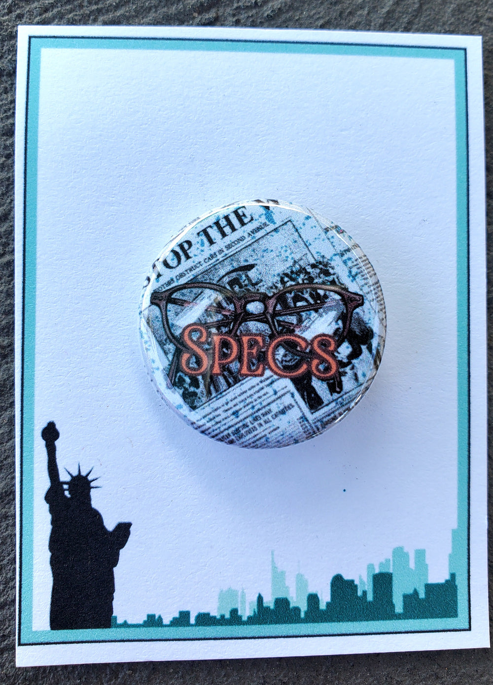 NEWSIES "Specs" Metal Pinback Button