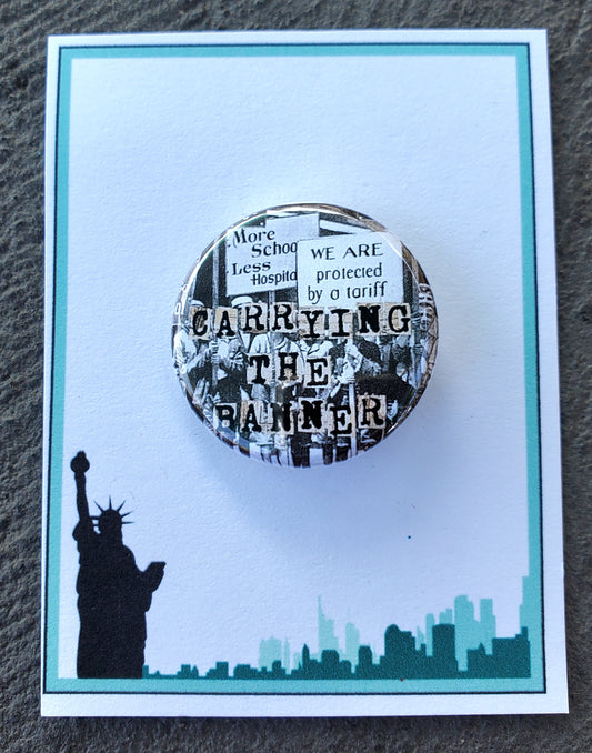 NEWSIES "Carrying the Banner" Metal Pinback Button