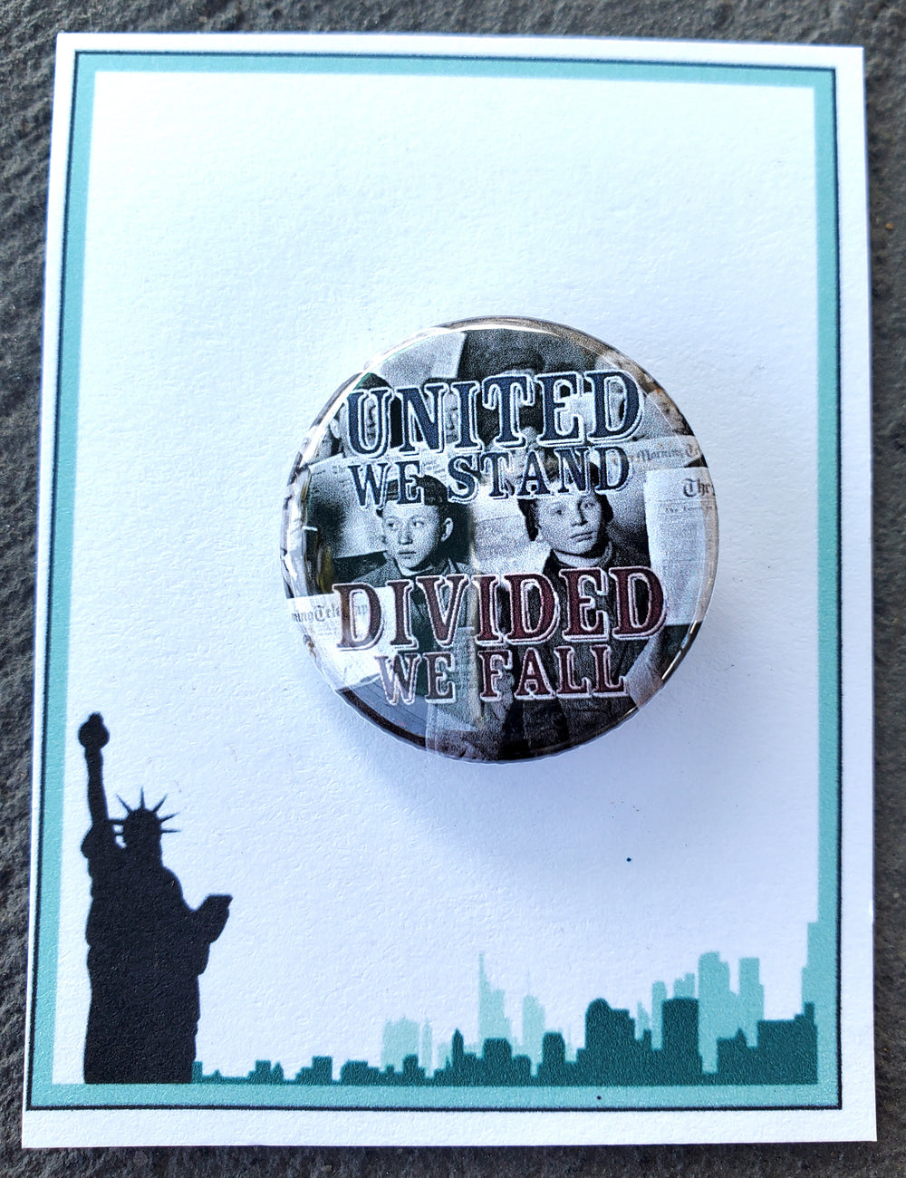 NEWSIES "United We Stand" Metal Pinback Button