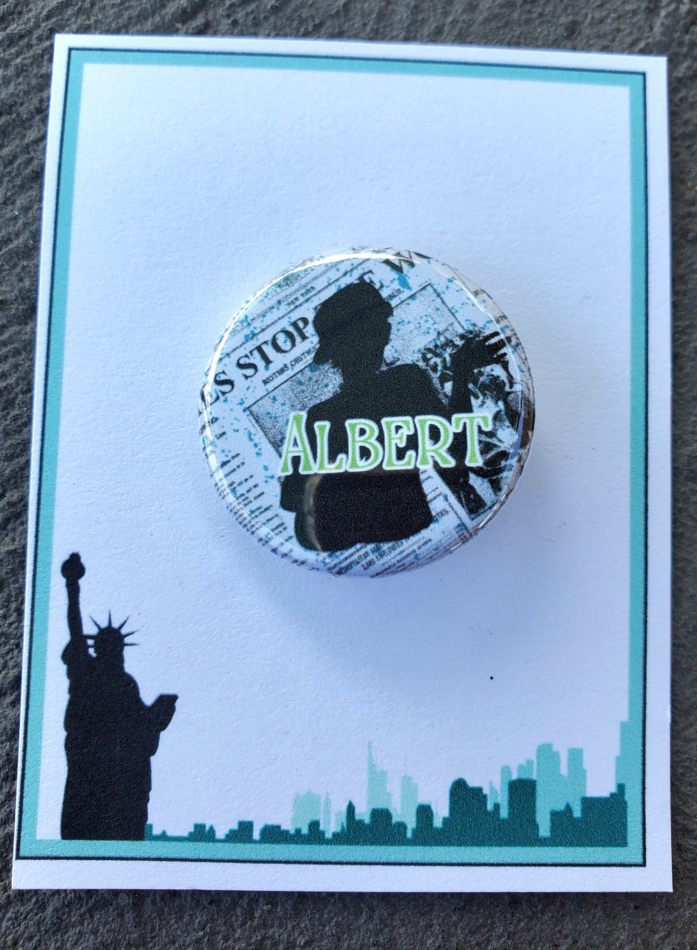 NEWSIES "Albert" Metal Pinback Button