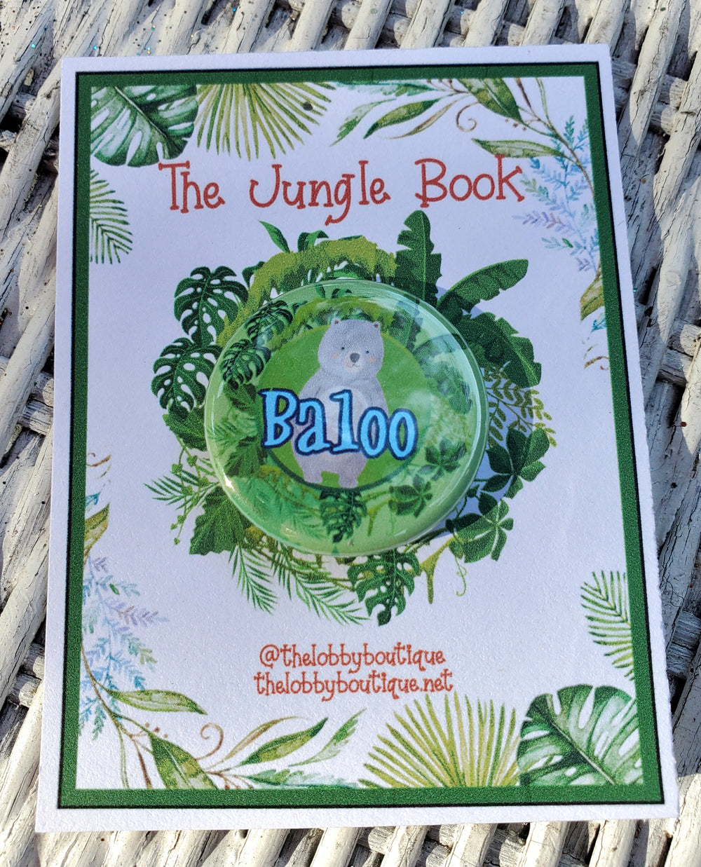DSCHUNGELBUCH "Baloo" Metall Button