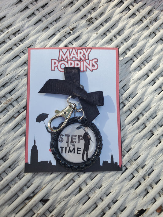 MARY POPPINS "Step in Time" Bottlecap Keychain
