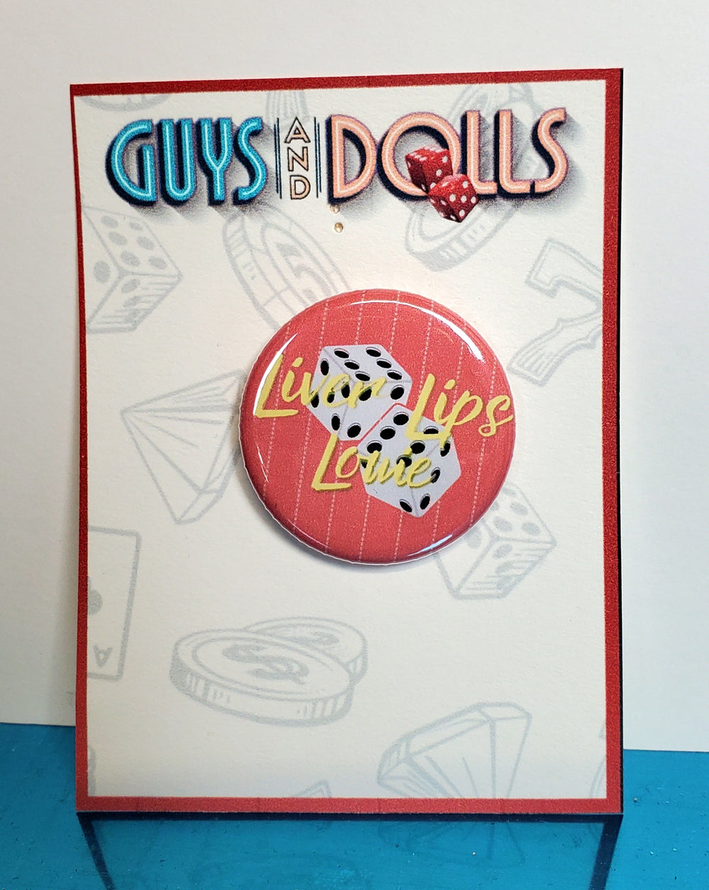 GUYS AND DOLLS "Liver Lips Louie" Metall-Anstecker