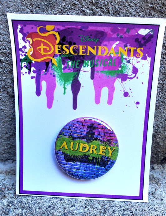 DESCENDANTS "Audrey" Metal Pinback Button