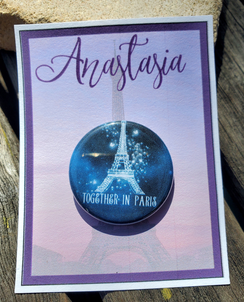 ANASTASIA "Together in Paris" Metal Pinback Button