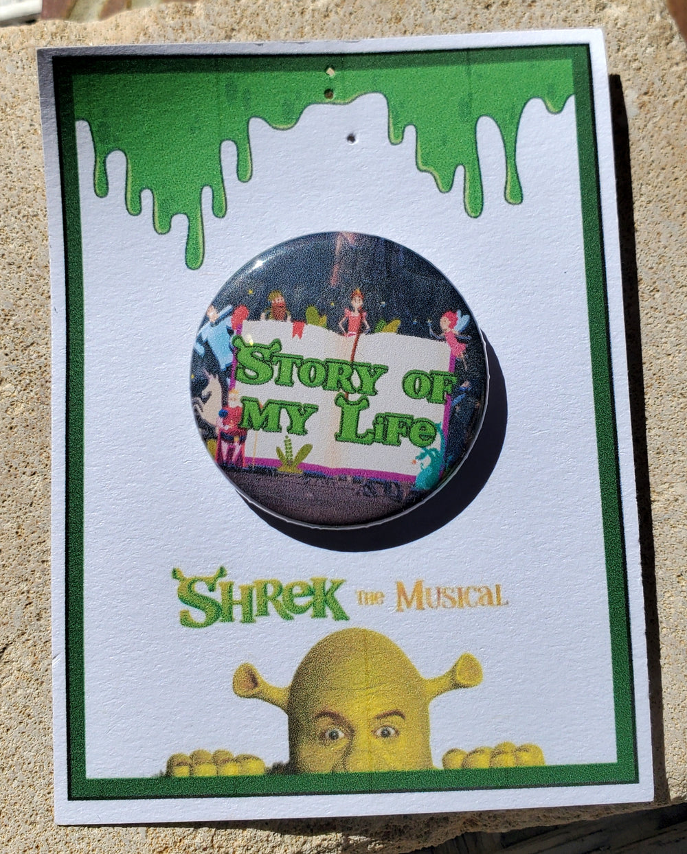 SHREK "Story of My Life" Metal Pinback Button