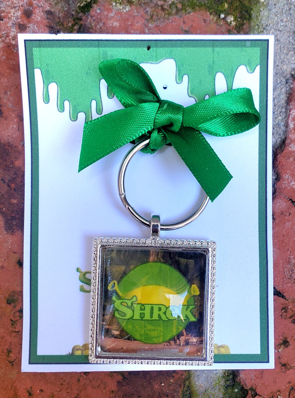 SHREK "Shrek" Glass Cabachon Keychain