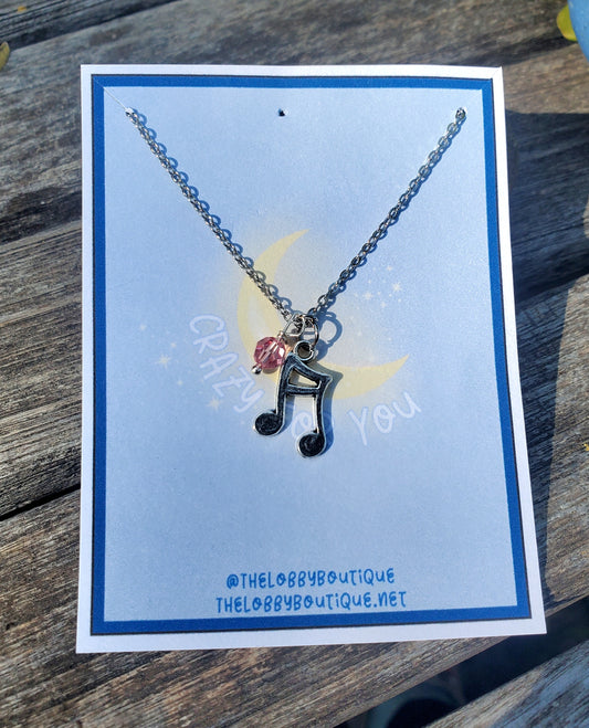 CRAZY FOR YOU Music Notes Charm Necklace