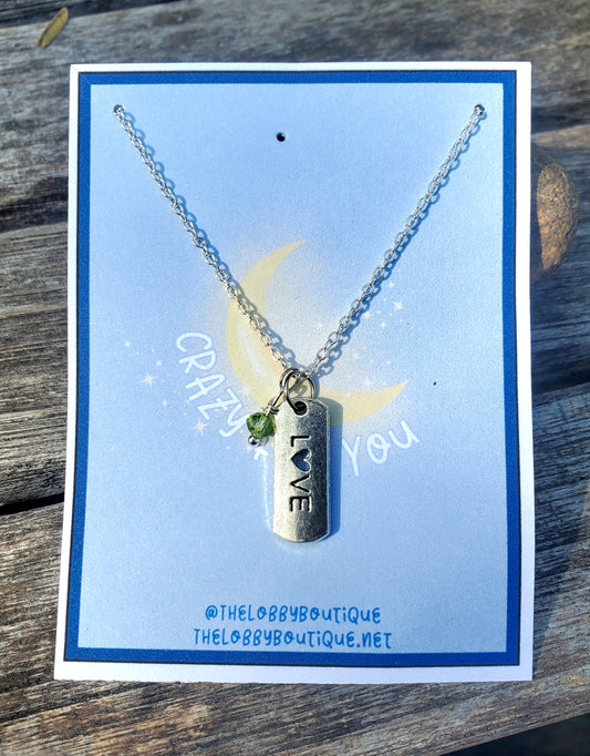 CRAZY FOR YOU Love Tag Charm Necklace
