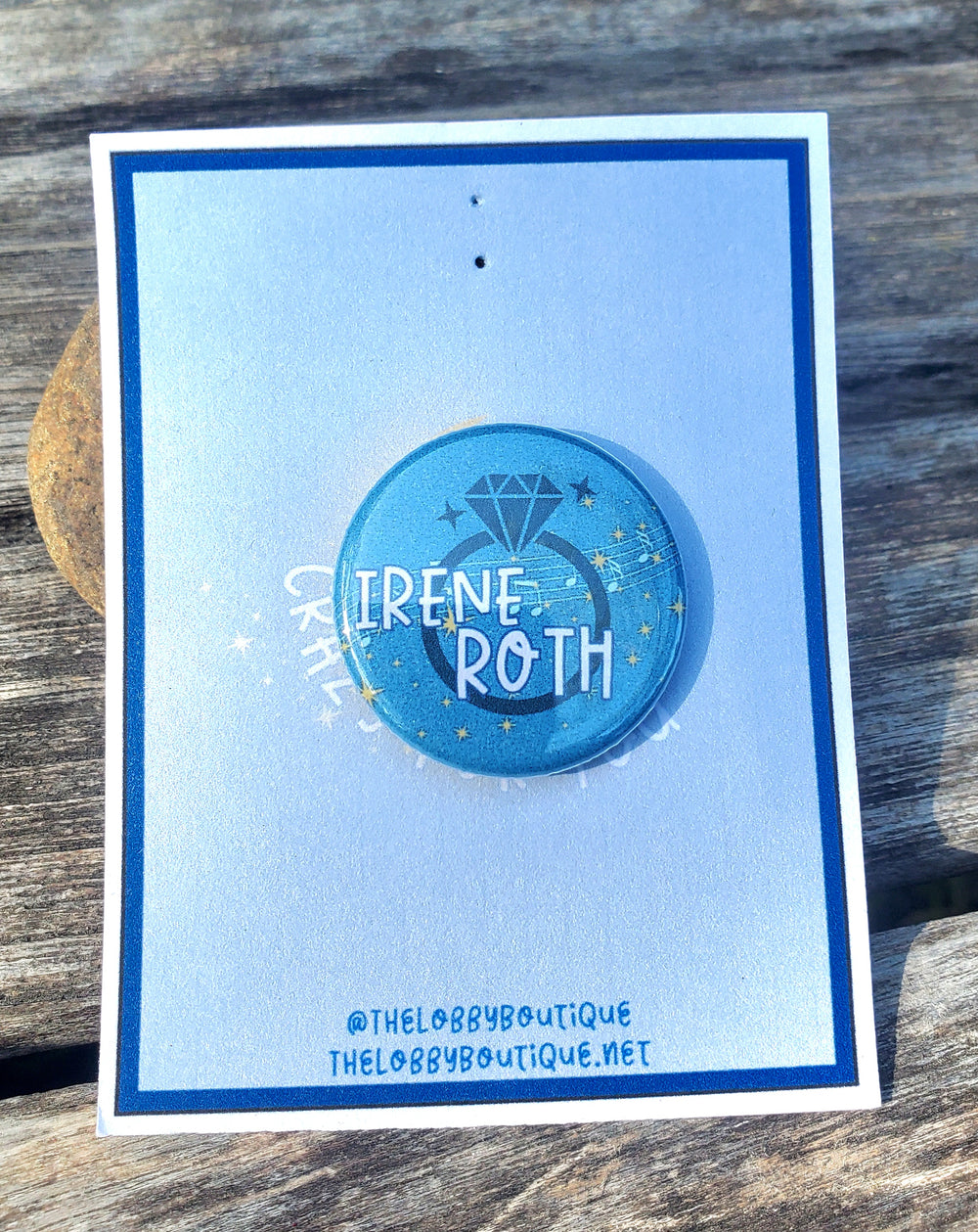 CRAZY FOR YOU "Irene Roth" Metall Button