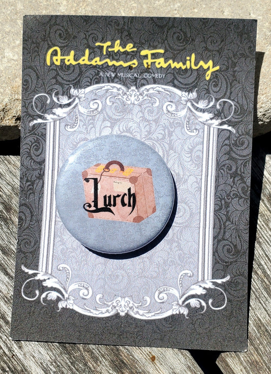 ADDAMS FAMILY "Lurch" Metal Pinback Button