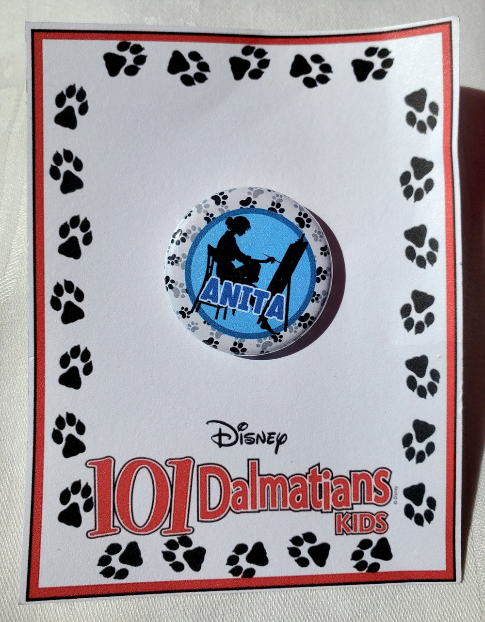 101 DALMATIANS "Anita" Metal Pinback Button