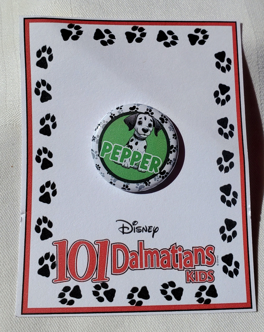 101 DALMATIANS "Pepper" Metal Pinback Button