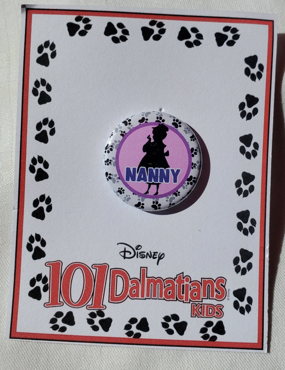 101 DALMATIANS "Nanny" Metal Pinback Button