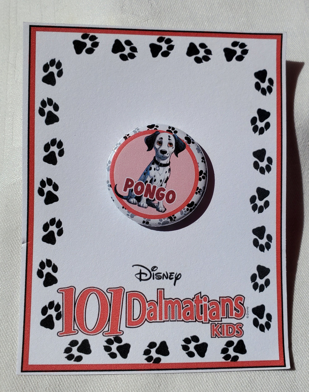 101 DALMATIANS "Pongo" Metal Pinback Button