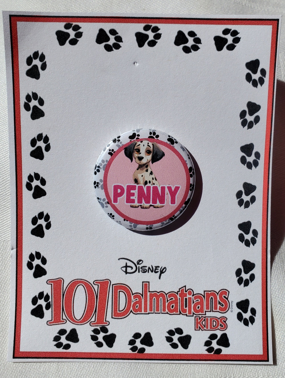 101 DALMATIANS "Penny" Metal Pinback Button