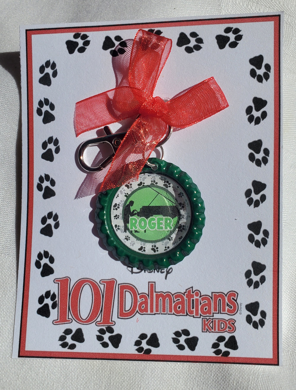 101 DALMATIANS "Roger" Bottlecap Keychain