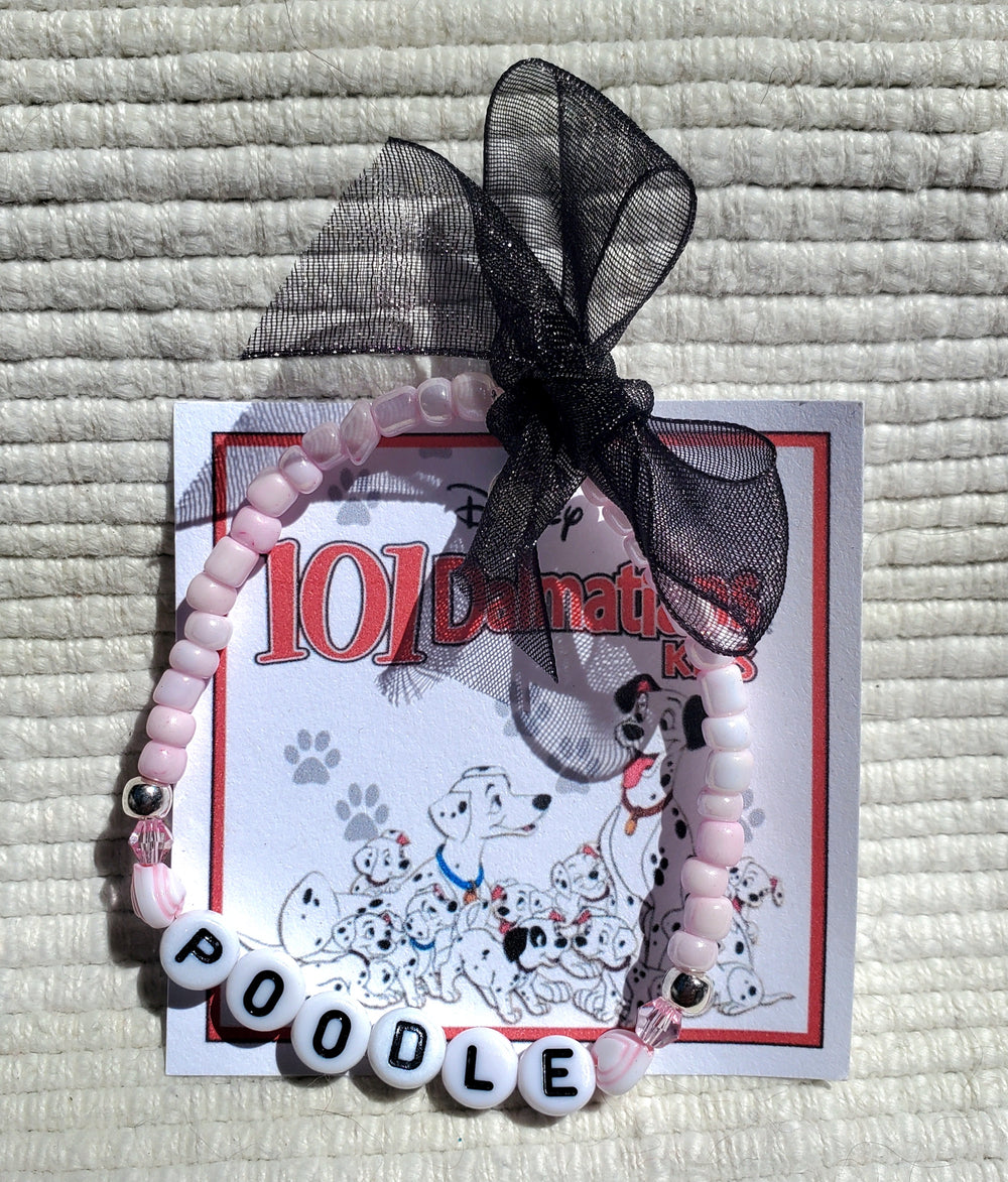 101 DALMATIANS "POODLE" Beaded Letter Bracelet