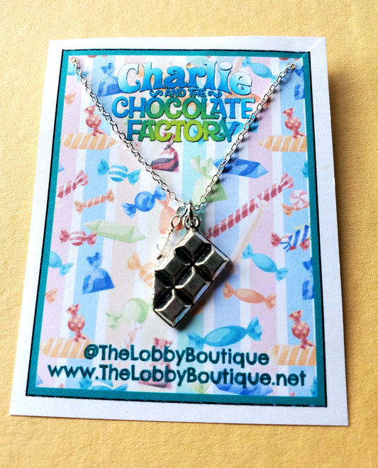 CHARLIE AND THE CHOCOLATE FACTORY Chocolate Bar Charm Necklace