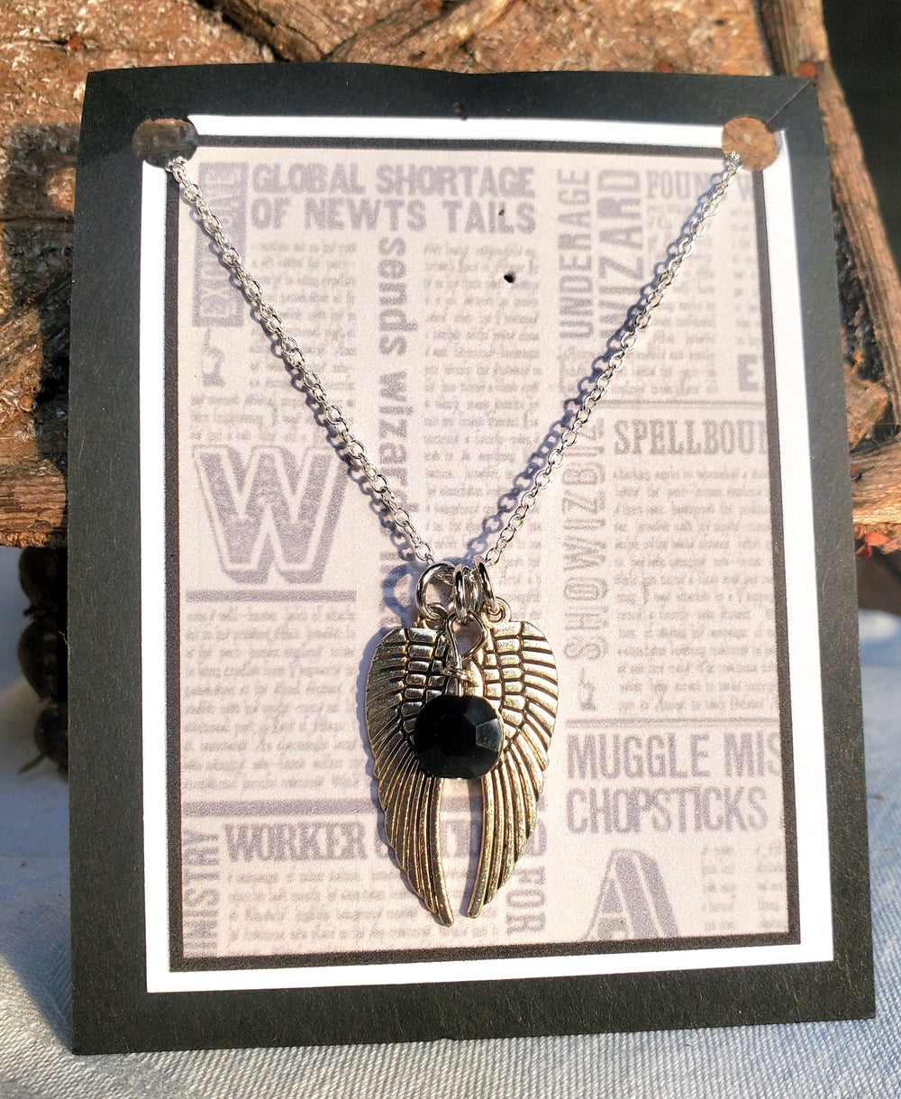 CURSED CHILD "Delphi" Augurey Wings Charm Necklace