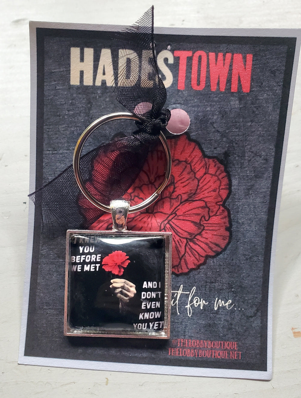 HADESTOWN "I Knew You Before" Glass Cabachon Keychain