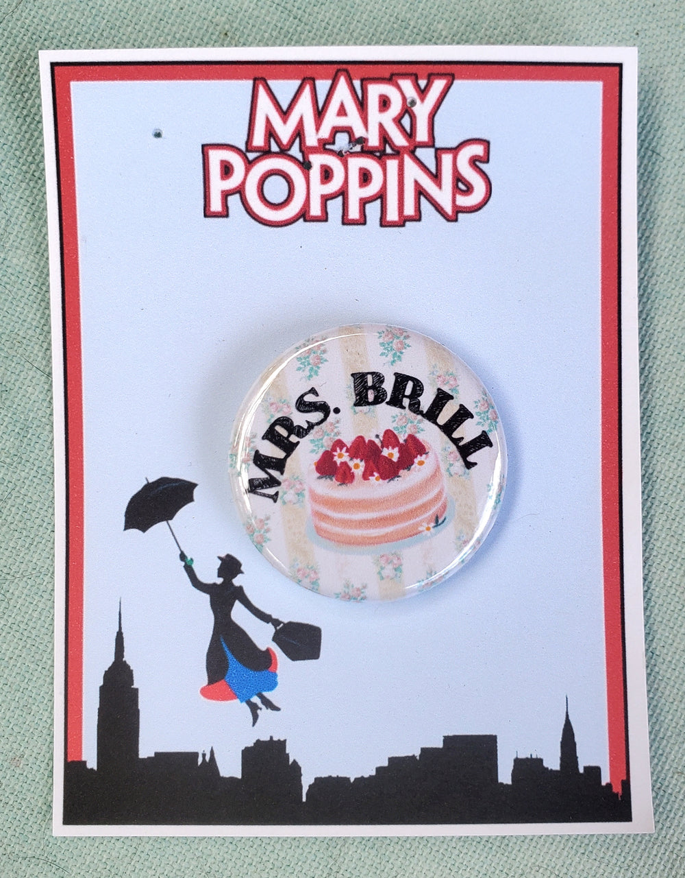 MARY POPPINS "George Banks" Metall Button