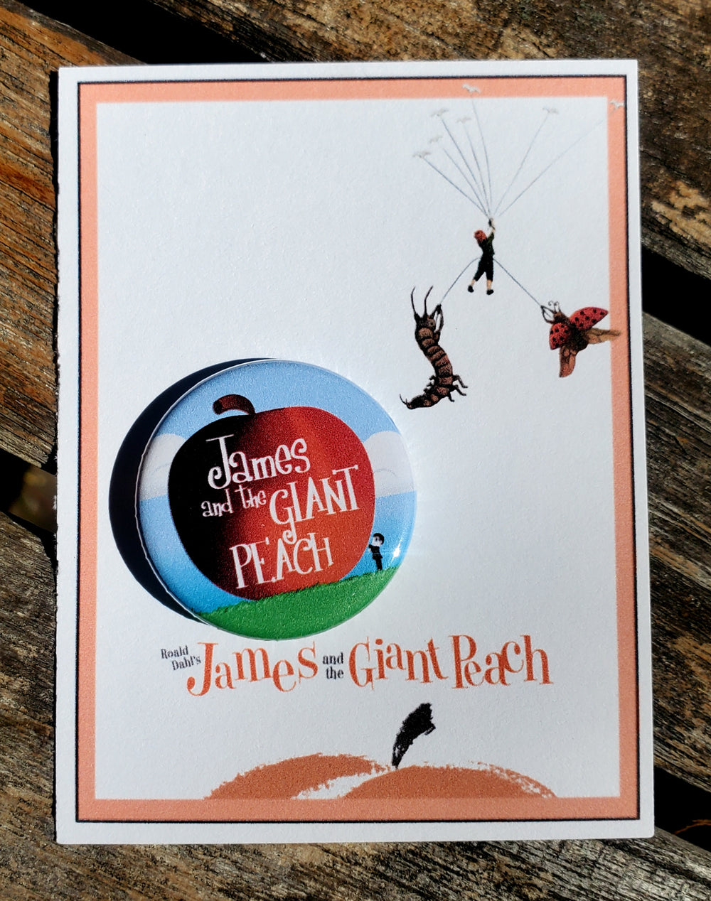 JAMES AND THE GIANT PEACH "Show Logo" Metal Pinback Button